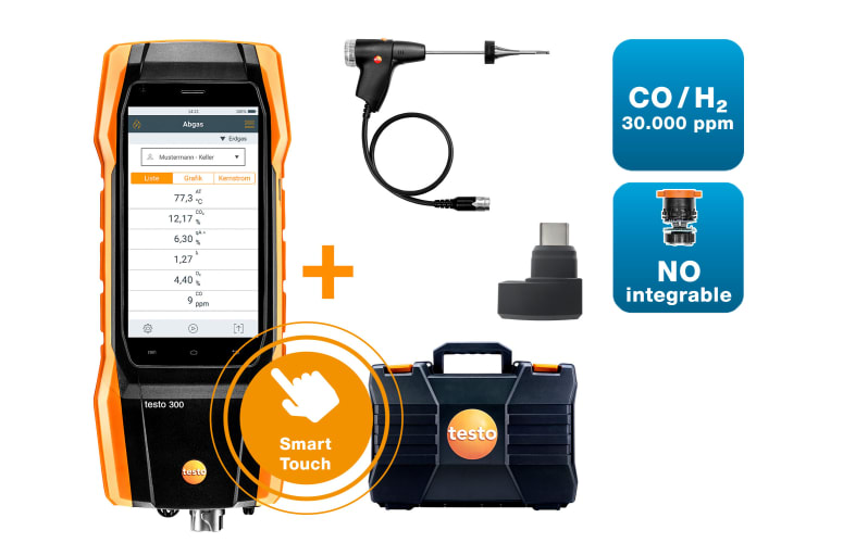 0564 3004 85 - Set analizador de combustión testo 300 Longlife "NEXT LEVEL"